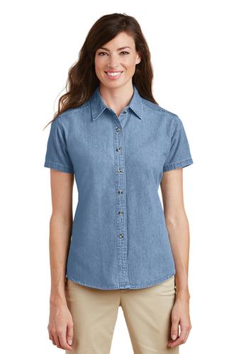 Ladies Short Sleeve Denim Shirt, LSP11