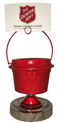 Red Metal Counter Kettle with Sign, SACK-01