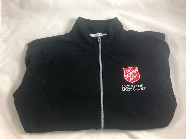 CLEARANCE-Black Ladies Microfleece Jacket-MED-L223 - Salvation Army